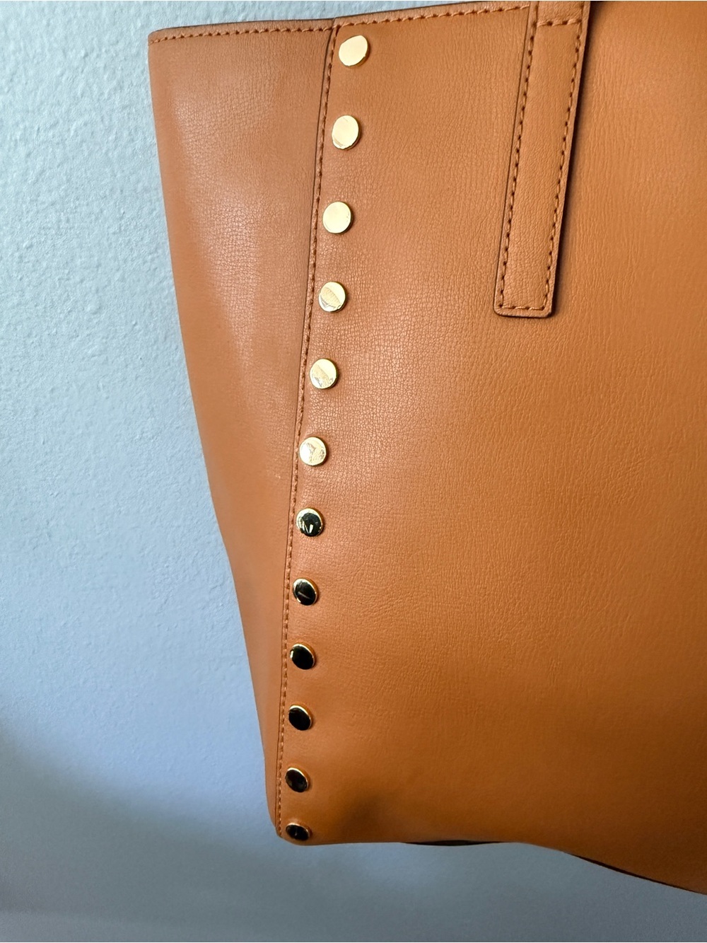 Michael Kors Rivington Gold Studded Cognac Leather Tote - Picture 10 of 14